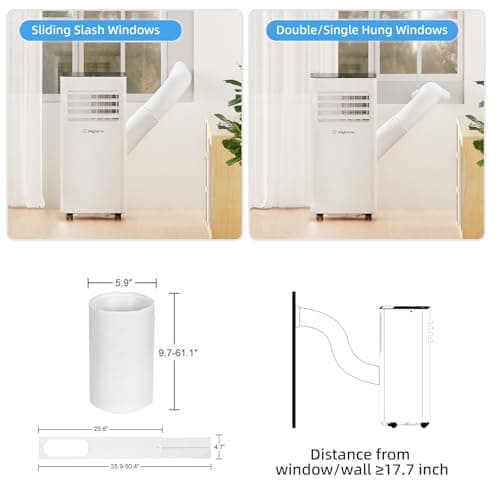 10,000 BTU Portable Air Conditioners with WiFi, 3-in-1 Air Conditioner for Room&Garage– Portable AC Unit with Cool, Dehumidifier&Fan, with Remote/Sleep Mode/Child Lock/24 Hrs Timer/Self Evaporation 7