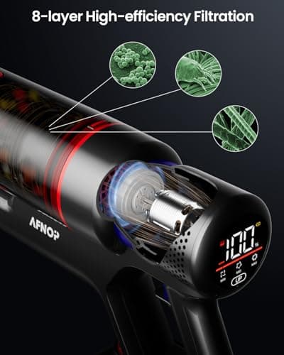 Cordless Vacuum Cleaner, 45Kpa 550W 65Mins Self-Standing Vacuum Cleaners for Home, Stick Vacuum with Touch Screen, Anti-tangle Brush, Rechargeable Vacuum Cordless for Pet Hair, Carpet, Hardwood Floor 7