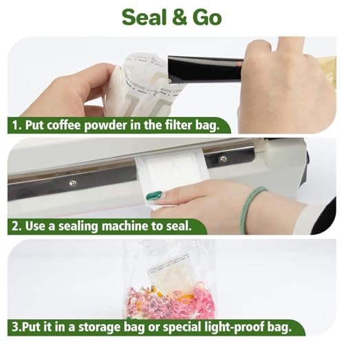 CARGEN 100Pcs Portable Coffee Filter Paper Bag - Hanging Ear Drip Coffee Bags Single Serve Disposable Pour Over Filter Bag for Camping, Backpacking, Travel, Office, Home, Outdoor and on the go 8