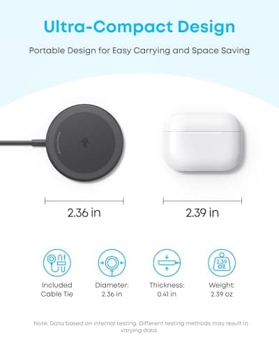 Anker Zolo Magnetic Wireless Charger, Qi2 Certified 15W MagSafe-Compatible Wireless Charging Pad, for iPhone 17/16/15/14/13/12 Series, AirPods, and More (Not for Pixel, Adapter Not Included) 5