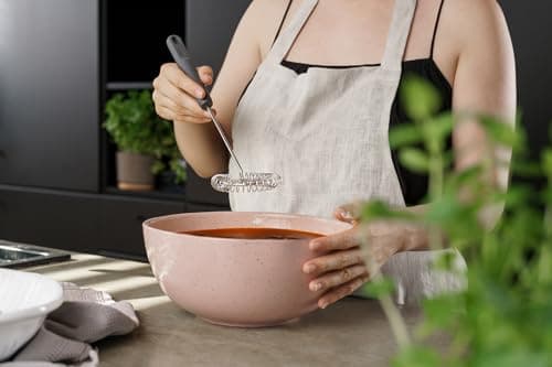 Zyliss Gravy Whisk - Sustainable Wheatstraw/Wire - Whisk for Cooking Sauce - Manual Egg Beater & Hand Whisk - Heat Resistant Wire Head, Beluga Grey, 12" x 3.5" 5