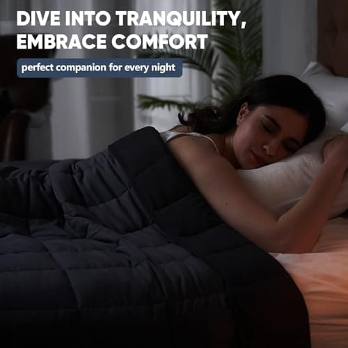 yescool Weighted Blanket for Adults (20 lbs, 60" x 80",Grey& Black) Cooling Heavy Blanket for Sleeping Perfect for 190-210 lbs, Queen Size Breathable Blanket with Premium Glass Bead, Machine Washable 7