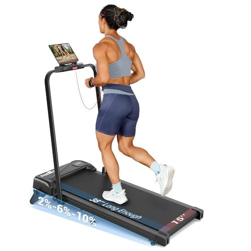 THERUN Walking Pad, 2 in 1 Foldable Treadmills for Home, 2.5HP Under Desk with Handle Bar, 16" Widened Running Belt, with Remote Control