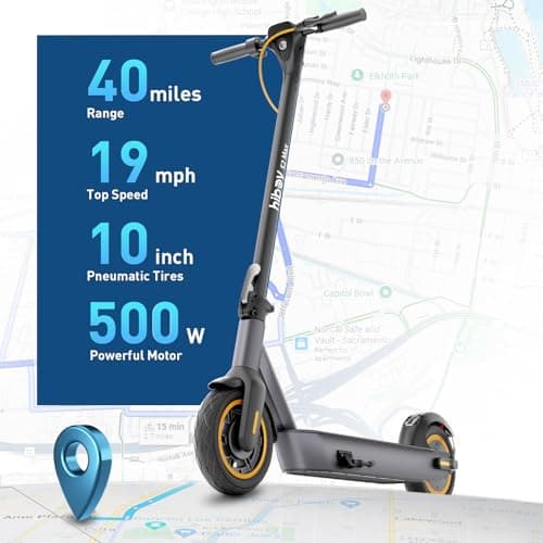 Hiboy S2 MAX Electric Scooter, 40.4 Mi Long Range & 19 MPH, 650W MAX Motor Power, 10'' Pneumatic Tires, Split Hub Set, Dual Braking System and Cruise Control, Foldable Commuter E-Scooter 2