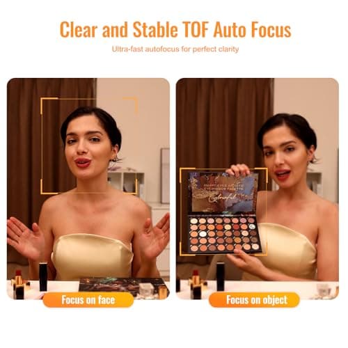 Angetube 4K Webcam with Light for PC: UHD 4K, TOF Auto Focus, Dual AI Noise-Cancelling Mics, 1080p@60FPS, USB Streaming Webcam w/Privacy Cover for Laptop/Mac/Desktop/PC Work w/Zoom/Teams/Google Meet 5