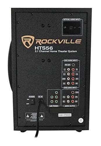 Rockville HTS56 1000W 5.1 Channel Home Theater System, Bluetooth, USB, 8" Subwoofer, LED Light Effects, Remote Control, Optical Input, for Movies, Music & Karaoke 7