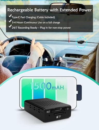 Hidden Video Cameras, Mini Security Camera, 2025 Upgraded Wireless Nanny Cam with 1-Year Cloud Storage, 180° Rotating Lens, Motion Detection, WiFi/Offline Recording, Small Camera Only 0.5in Slim! 7