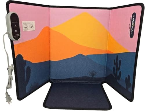 PMT Medical Lavawall Electric Warming Wall: Portable Space Heater for Office & Home, Timer & Thermostat, Safe & Quiet for Legs, Ankles, Feet-Foldable-Under Desk Space Heater Alternative(Gradient)