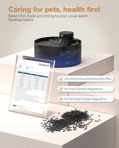 Battery Operated Cat Water Fountain: 108oz/3.2L Wireless Cat Fountain Motion Sensor Pet Water Fountain - Built-in 4200mAh Battery Quiet Water Fountains for Cats Indoor LED Light - GIOTOHUN 9