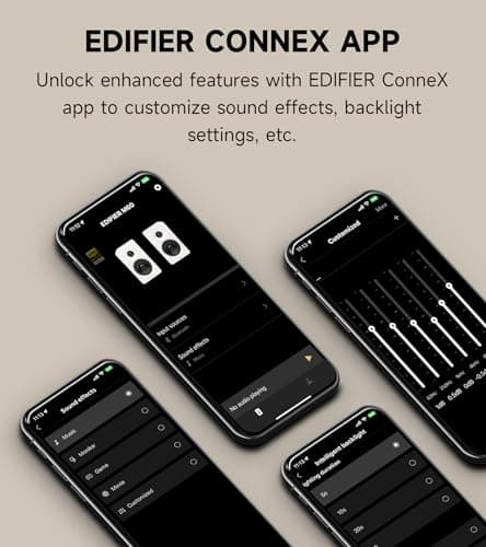 Edifier M60 Multimedia Speaker Bluetooth 5.3, 66W RMS, Hi-Res Audio & Hi-Res Wireless Audio, LDAC,3" Mid Bass & 1" Tweeter, USB-C & Aux Inputs, Compact Desktop Speaker – Black 8