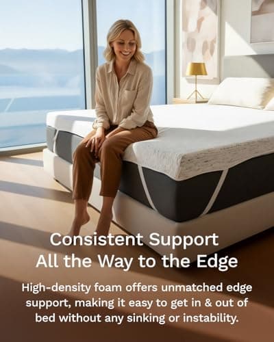 ViscoSoft 3 Inch Memory Foam Mattress Topper Queen - Select High Density Ventilated Mattress Pad - Premium Removable Rayon Cover 5