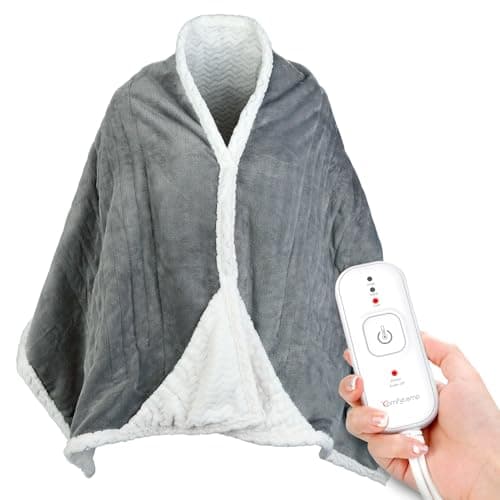 Comfytemp Wearable Heated Blanket- 70" x 23" Electric Shawl Throw Wrap for Women, Warm for Mom Wife, 3 Heat Settings & 4H Auto Off, Over-Heat Protection, Machine Washable Soft Flannel