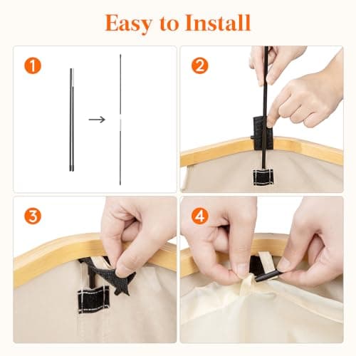 Lifewit 100L Laundry Basket with Lid, Clothes Hampers for Laundry with Bamboo Handles and 1 Removable Bag, Large Foldable Laundry Hamper for Bedroom, Bathroom, Dorm, Laundry Room, Beige 5