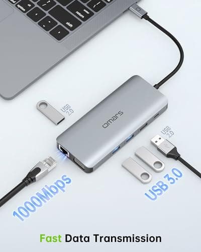 USB C Laptop Docking Station Dual Monitor HDMI for Dell HP 11 in 1 Type USB C Hub Triple Display Multiport Adapter Dongle to 2 HDMI 4K Ethernet 4 USB PD SD TF VGA for MacBook Lenovo Surface 7