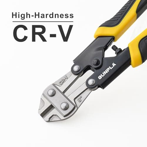 Gunpla Mini Bolt Cutter 8-inch/210mm Heavy Duty Spring Loaded with Non-Slip Rubber Handle Wire Cable Bolts Cutters, Clipper Snips Stainless Steel Tool for Padlock Chain Wires Mesh Screw Fence Rivets 7