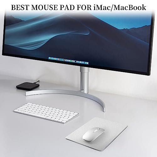 TERRATUTOR Aluminum Mouse Pad with Non-Slip Rubber Base and Micro Sand Blasting Alloy Surface for Fast and Accurate Control | Silver 7