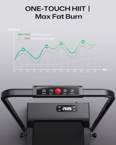 UREVO Walking Pad, 9% Incline Under Desk Treadmill with HIIT Program for Home and Office, 3 in 1 Foldable Treadmill with Remote Control, LED Display 3