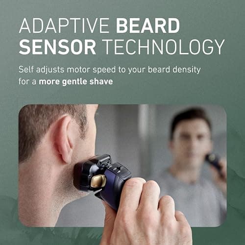 Panasonic ARC5 Electric Razor for Men Face, Wet & Dry Shavers for Men with Foil Shaver, Pop-up Trimmer, Ultra-Fast 5-Blade, Smart Shave Sensor, 16D Flexible Pivoting Head - ES-ALV6HA (Navy) 5