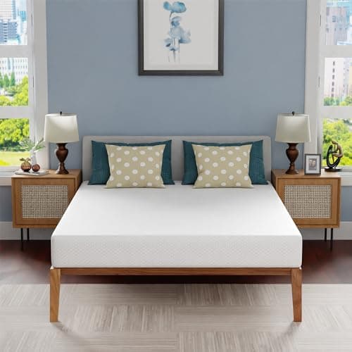 FDW | 8 Inch Queen Mattress | Medium Firm | Gel Memory Foam Mattress | White | Bed in a Box, CertiPUR-US Certified | Pressure Relief, Cooling Ventilated Foam | Washable Removable Cover