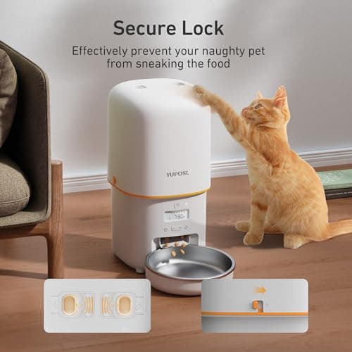 Automatic Cat Feeder - 4L Timed Auto Pet Feeder for Cat and Dog with Dry Food Dispenser, 180-day Battery Life, 1-6 Meals Per Day, 1-16 Portion, Desiccant Bag Keeps Food Fresh 7