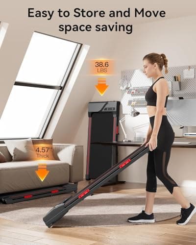 CURSOR FITNESS Walking Pad Treadmill with Incline, Under Desk Treadmill with Triple Shock-Absorbing System, 2.5HP Quiet Brushless (Black) 6