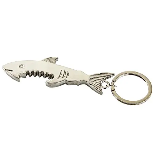 SWATOM Shark Keychain Zinc Alloy Bottle Opener Beer Opener Tool Key Tag Chain Ring Accessories