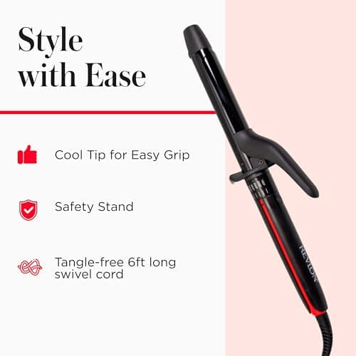 REVLON Smoothstay 1 Inch Curling Iron - Coconut Oil Infused Curling Wand Helps Enhance Shine & Smoothness, Creates Tight Bouncy Curls, and Reduced Frizz 6