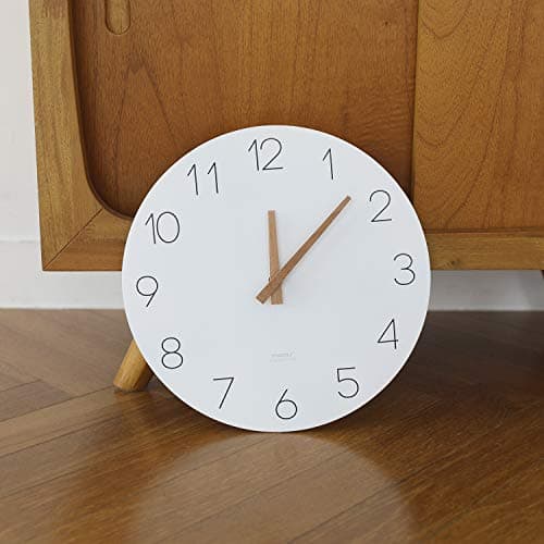 mooas Flatwood Wall Clock, Analog Wall Clock, Silent Non-Ticking 12 inch Modern Wall Clocks Battery Operated for Office, Home, Bathroom, Kitchen, Bedroom, School, Living Room 5