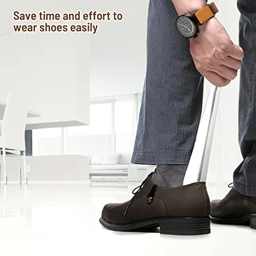 Aolalow Metal Shoe Horn - 12 Inch Long Shoe Horns for Senior, Premium Stainless Steel Shoehorn, Shoe Helper for Seniors, Shoe Horns for Pregnant Woman, Long Handle Shoe Horns for Men 7