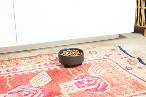 Waggo Uplift Ceramic Dog Bowl for Small Medium and Large Breeds - Heavyweight and Durable Pet Food and Water Dish Crock, Dishwasher Safe, Modern, Elevated Feeder (Black, Large) 6