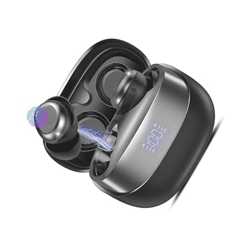 Sleep Earbuds Bluetooth Light-Weight Headphones, Mini Sleep Headphone Small Design for Side Sleepers with Charging Case, Clear Calls Earbuds, Midnight Black