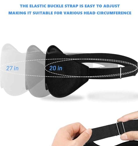 Sleep Eye Mask for Men Women, Lash Extensions 3D Sleeping Mask, Travel Blackout Night Blindfold Eye Shade Cover with Adjustable Strap (Black-3D) 5