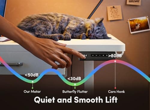 FEZIBO 48 x 24 Inches Standing Desk with Double Wooden Drawers, Adjustable Height Electric Standing Desk, Stand Up Home Office Desk with Splice Tabletop, White Frame/White Top 7