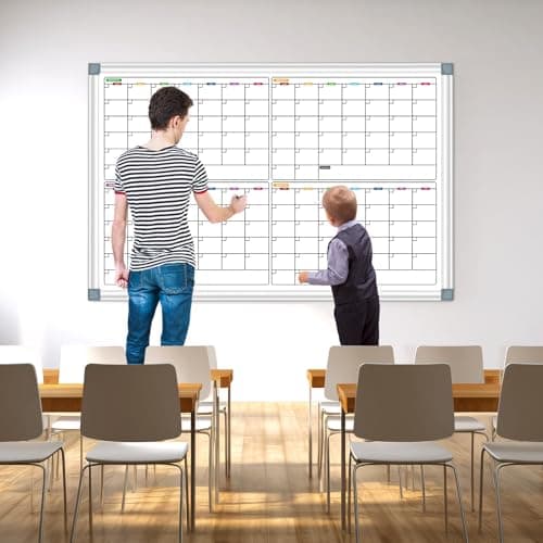 CALENBO Magnetic Calendar Whiteboard for Wall, 4 Month White Board Calendar Dry Erase Board 48" x 36", Wall Mounted Board Planner for Office, School, Home, Store 7