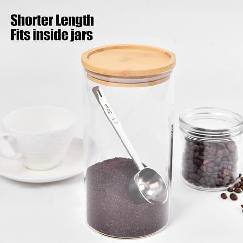 18/8 Stainless Steel Coffee Scoop, Doosu Food-Grade Metal Measuring Spoon with 4.3in Long Handle, Tablespoon Scooper for Coffee Beans, Ground Coffee, Espresso, Protein Powders, Tea, Sugar (2 Tbsp) 5