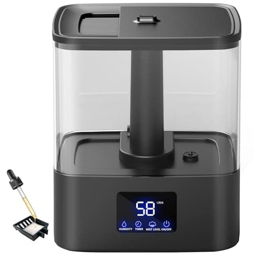 KZF Humidifier for Bedroom, 6L Ultrasonic Cool Mist Easy Clean 3 Adjust the Humidity, Suitable for Bedroom Study Room Kids Room Yoga Office, Quite and Smart Top Fill Design