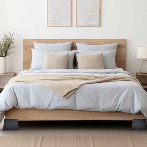 SDLDEER Bed Risers Heavy Duty Furniture Risers, 4 Pack Bed Lifts Risers Support up to 5000 Lbs, Furniture Lifts Risers for Sofa, Couch,Table and Chair (Black, 4 inch) 7