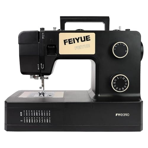 FEIYUE FYe390 Sewing Machine, Energy Saving Servo Motor, Heavy Duty & Portable, 23 Built-in Stitches, Multiple Needle Positions, 6 Bobbins & 5 Included Sewing Feet