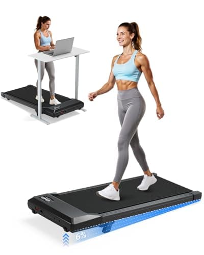 Superun Walking Pad with 6% Incline, Under Desk Treadmill for Home Office, 3 in 1 Portable Walking pad Treadmill with Remote Control and LED Display, 2.5HP Quiet Mini Treadmills, 300 lbs Capacity