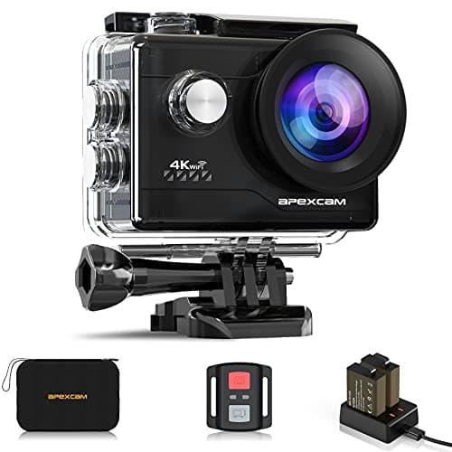 Apexcam Action Camera 4K Sports Cameras 20MP 40M WiFi Waterproof Underwater Camera with 2.4G Remote Control 2 Batteries 2.0'' LCD Camera with Mounting Accessories Kit