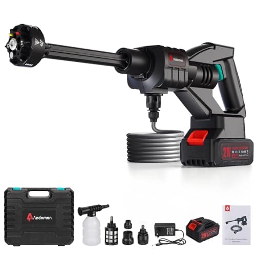 Andeman 800PSI Cordless Pressure Washer, 1.5GPM - 3.0Ah Battery Portable Cordless Pressure Washer with 6-in-1 Nozzle | for Car Washing, Driveway, Patio, Fence, Home Cleaning