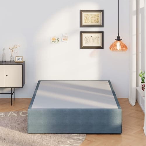 Upcanso 16 Inch Bed Frame Queen Size with Fabric Cover, Metal Platform Queen Bed Frame with Storage No Box Spring Needed, Heavy Duty Non-Slip, Easy Assembly Mattress Foundation 5