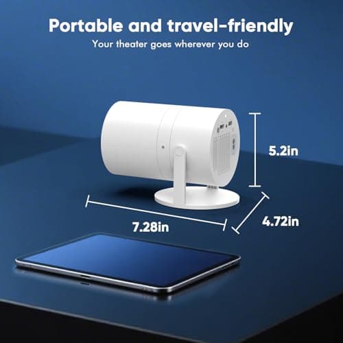 [ Built-in Google TV & Voice Control] WISHOLY Mini Projector with WiFi and Bluetooth, Built-in Streaming Apps, Portable Movie Projector 4K with 180° Rotatable for Outdoor, Home Theater, Movie Night 7