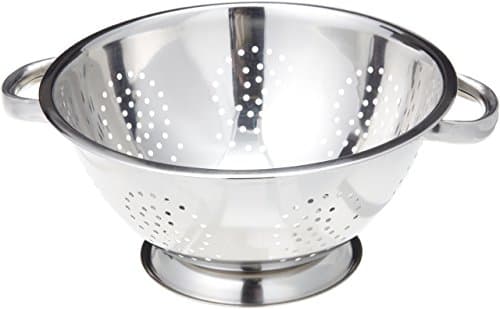 EXCELSTEEL Heavy Duty Stainless Steel Colander 5 Qt | Easy Grip Handles | Self-Draining Base | Mirror Polished | Dishwasher Safe | Pack of 1