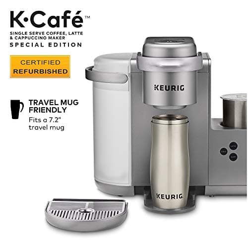 Keurig K-Cafe Special Edition Coffee Maker, Single Serve K-Cup Pod Coffee, Latte and Cappuccino Maker, Comes with Dishwasher Safe Milk Frother, Coffee Shot Capability, Nickel (Renewed) 8