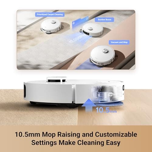DREAME L10s Ultra Gen 2 Robot Vacuum and Mop, 10,000Pa Suction, MopExtend Tech, All-in-One Base Station, 75 Days Auto-Empty, Mop Self-Washing&Drying, Smart Obstacle Avoidance, Carpet Cleaning 5