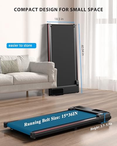 12% Removable Incline Walking Pad Treadmills for Home, Sturdy Metal Frame Under Desk Treadmill 340lb Capacity, Desk Treadmill for Small Spaces, Support Full Manual/3-Preset Countdown/App Mode 6