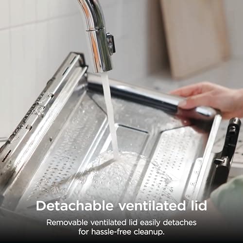 Ninja Sizzle Pro XL 20-Inch Indoor Griddle + Grill, Detachable Ventilated Lid, Grease Control, Ceramic Nonstick Plates, Even Edge Cooking, Extra Large Capacity, Versatile, Silver, GX101 12