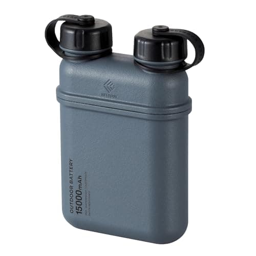 ELECOM NESTOUT Rugged Power Bank, 15000mAh Outdoor Charger, 32W USB C Fast Charging PD, Waterproof IP67, Heavy Duty Shockproof, Tactical Battery Pack for iPhone Tablet Hiking Camping Survival (Gray)