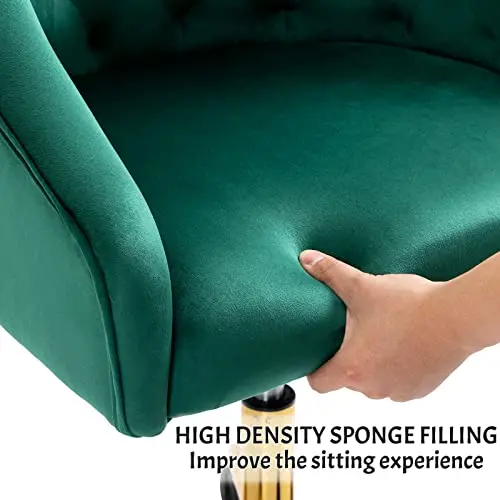 Velvet Fabric Swivel Task Chair for Home Office Ergonomic Comfortable Chair - Green with Dirt-Proof M-6030S 5